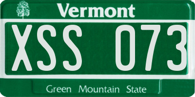 VT license plate XSS073