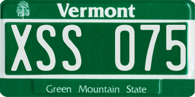 VT license plate XSS075