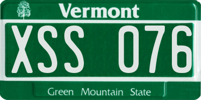 VT license plate XSS076