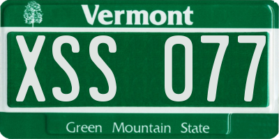 VT license plate XSS077