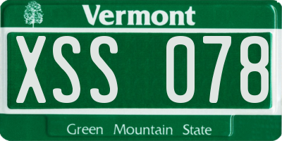 VT license plate XSS078