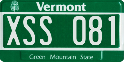 VT license plate XSS081