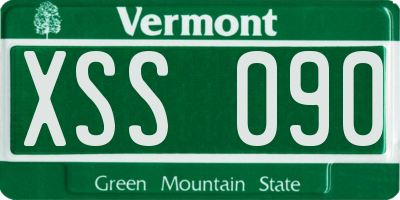 VT license plate XSS090
