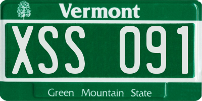 VT license plate XSS091