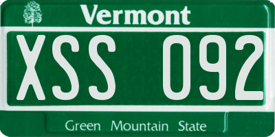 VT license plate XSS092