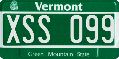 VT license plate XSS099