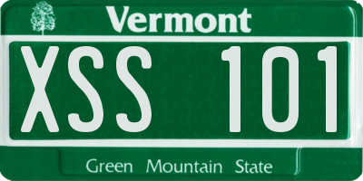 VT license plate XSS101