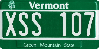 VT license plate XSS107