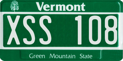 VT license plate XSS108