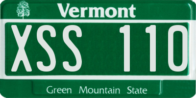 VT license plate XSS110