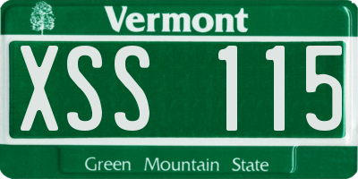 VT license plate XSS115