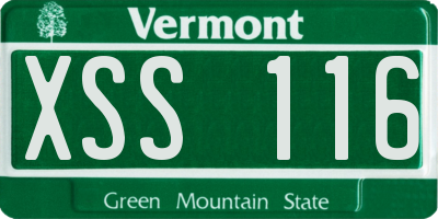 VT license plate XSS116