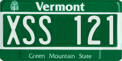 VT license plate XSS121