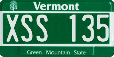 VT license plate XSS135