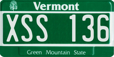VT license plate XSS136