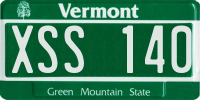 VT license plate XSS140
