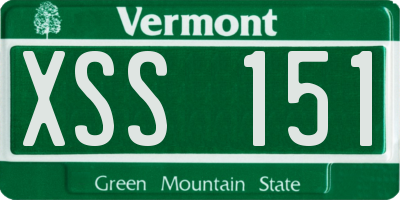 VT license plate XSS151