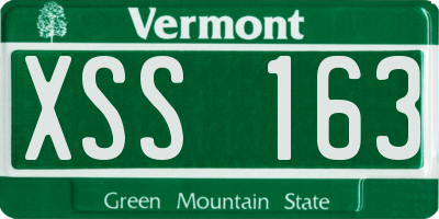 VT license plate XSS163