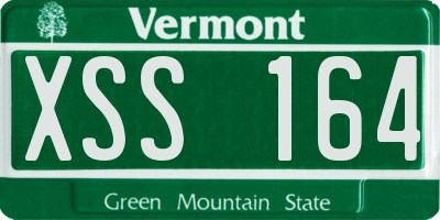 VT license plate XSS164