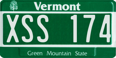 VT license plate XSS174