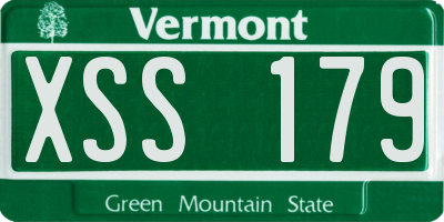 VT license plate XSS179