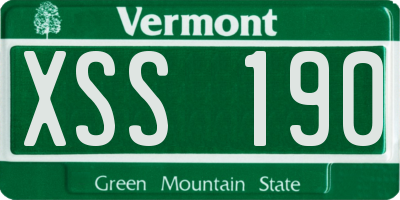 VT license plate XSS190