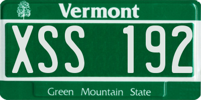 VT license plate XSS192