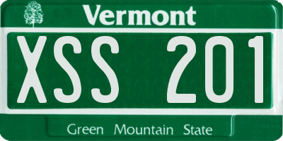 VT license plate XSS201
