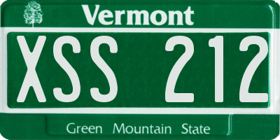 VT license plate XSS212