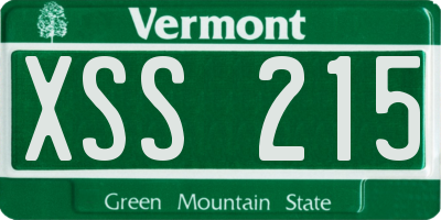 VT license plate XSS215