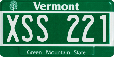 VT license plate XSS221
