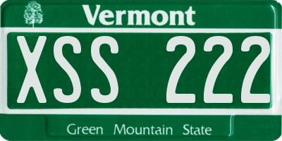 VT license plate XSS222