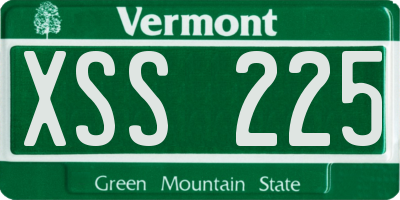 VT license plate XSS225