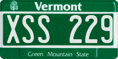 VT license plate XSS229