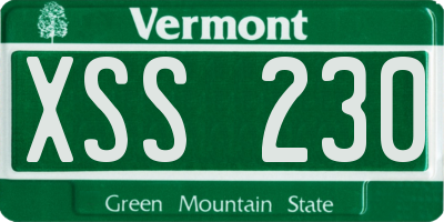 VT license plate XSS230