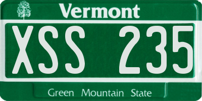 VT license plate XSS235