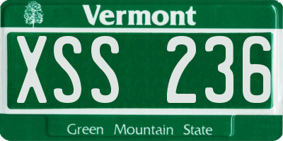 VT license plate XSS236