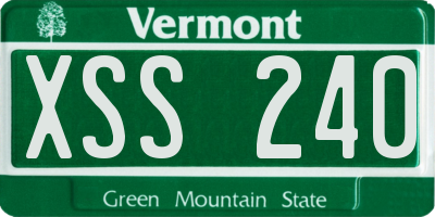 VT license plate XSS240