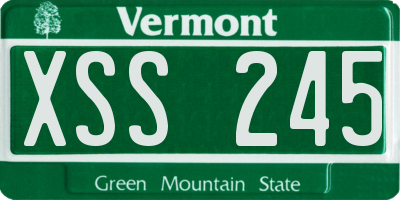 VT license plate XSS245