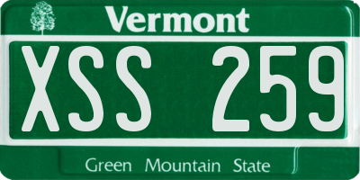 VT license plate XSS259