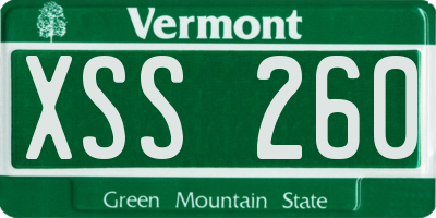 VT license plate XSS260