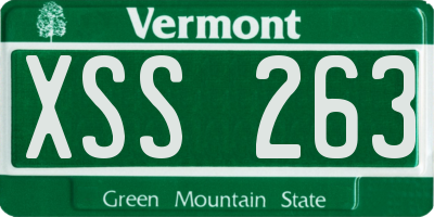 VT license plate XSS263