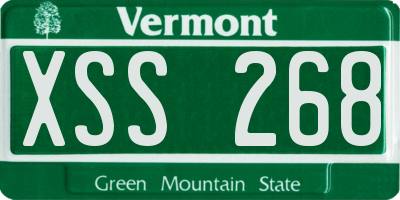 VT license plate XSS268