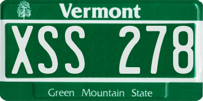 VT license plate XSS278