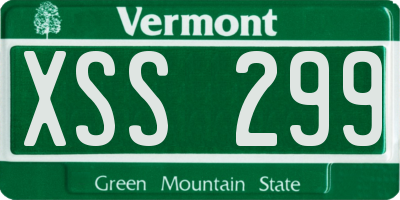 VT license plate XSS299