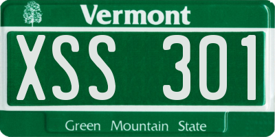 VT license plate XSS301