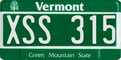 VT license plate XSS315