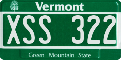 VT license plate XSS322