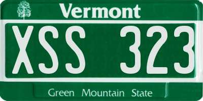 VT license plate XSS323