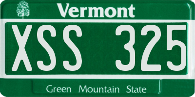 VT license plate XSS325